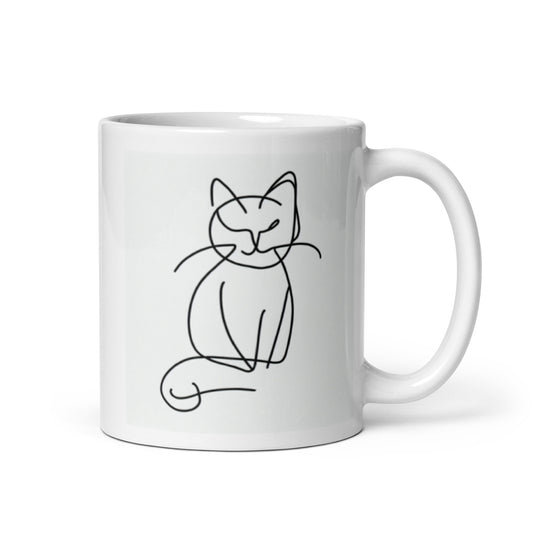 Feline White glossy mug