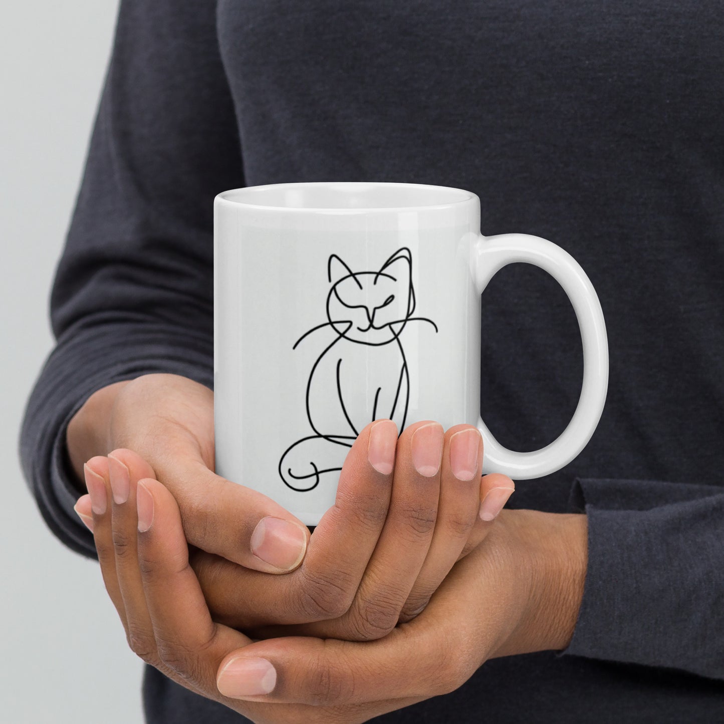 Feline White glossy mug
