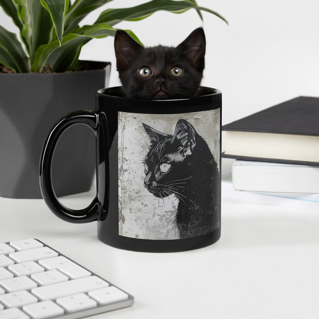 Purradise Black Glossy Mug-01