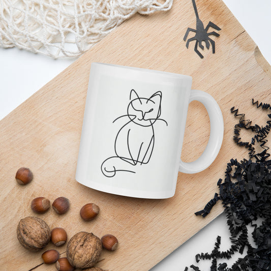Feline White glossy mug